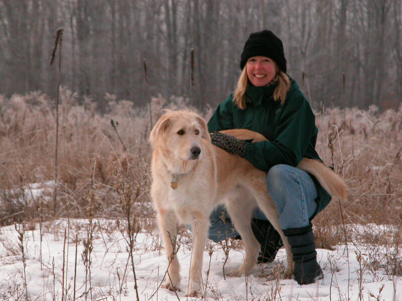 The Artist Rebecca Dufton with pet