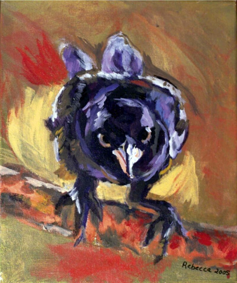 The Crow by Rebecca Dufton, 10 x 12 inches, acrylic on canvas