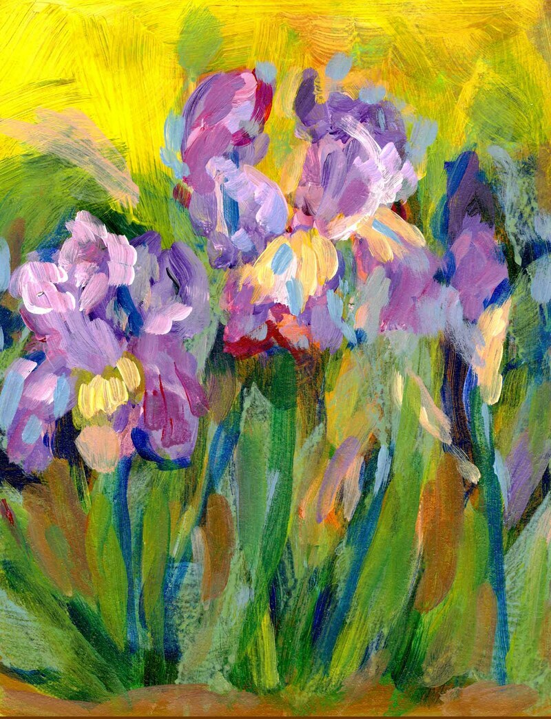 The Iris by Rebecca Dufton, 6 x 8 inches, acrylic on masonite