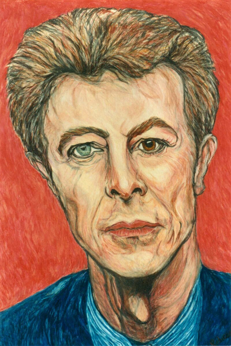 Sense of Doubt (Bowie) by Rebecca Dufton, 18 x 25 inches, mixed media on paper