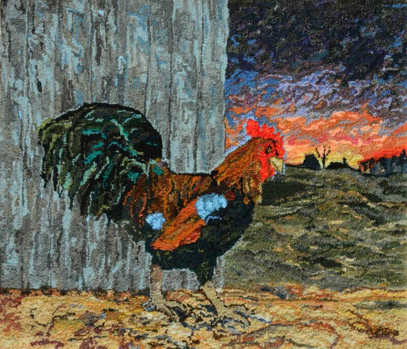 Another Day by Rebecca Dufton, 30.5 x 26 inches, Mixed fibers on Monk's Cloth